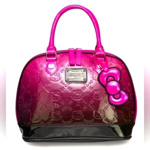 Fuschia/Pink Ombre  Hello Kitty Loungefly (Black on the bottom) Satchel Purse